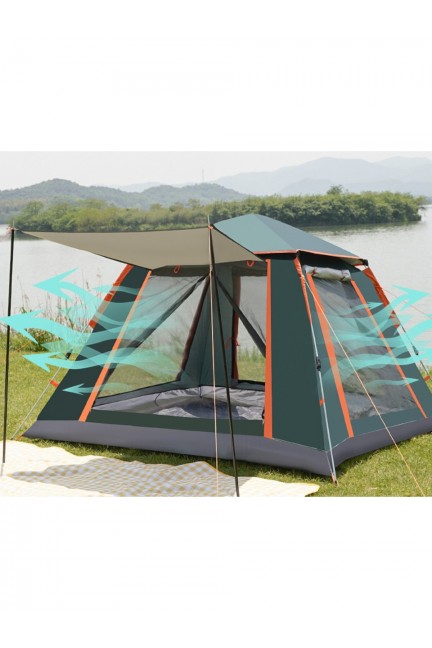 Shufa Tam Otomatik Su Ve Rüzgar Geçirmez Gölgelikli Tenteli 4-6 Kişilik Kamp Çadırı 240*240*155cm