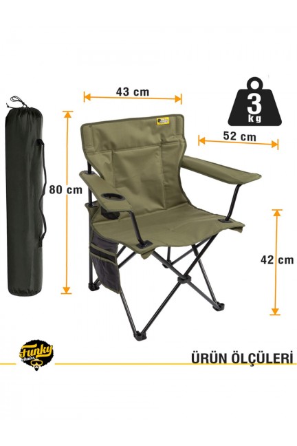 Funky Chairs V2 Haki Lüks Kamp Sandalyesi XL