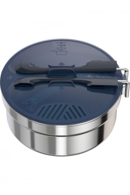 Decathlon Quechua Kamp Yemek Seti - Tek Kişilik - Paslanmaz Çelik - Mh100